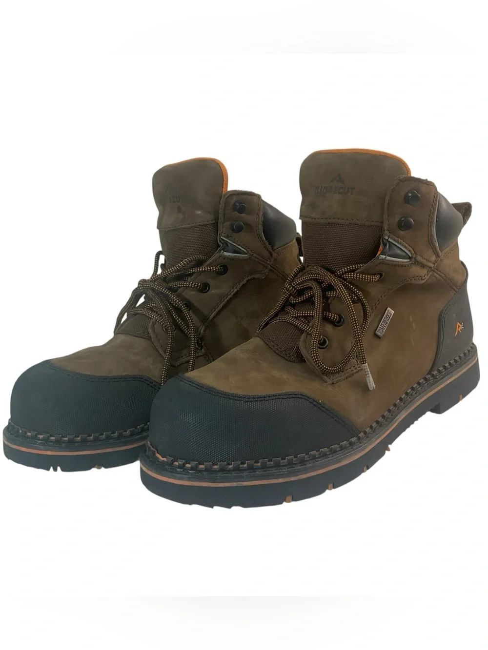 Ridgecut RCT002TS Men’s Waterproof Steel Toe Work Boots Brown Leather Size 11 W